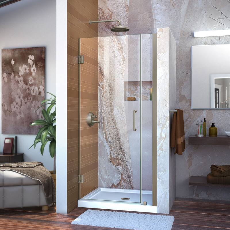 DreamLine Unidoor 33-34 in. W x 72 in. H Frameless Hinged Shower Door - 33" - 34" W