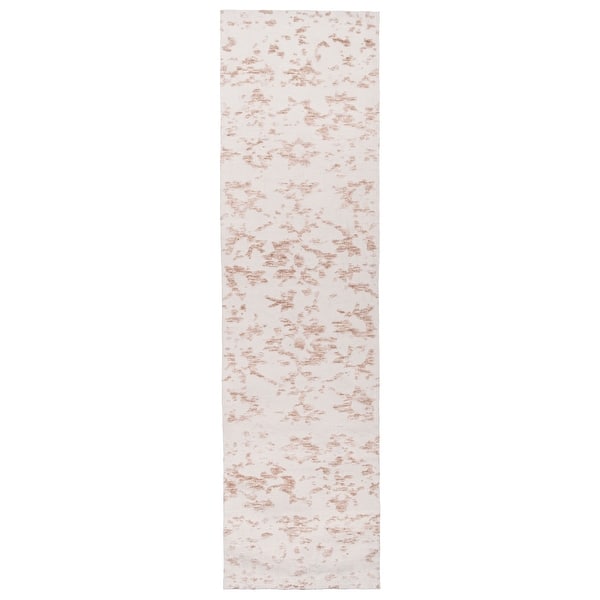 Aria Pink and Ivory Floral Transitional Runner Rug - Bed Bath & Beyond ...