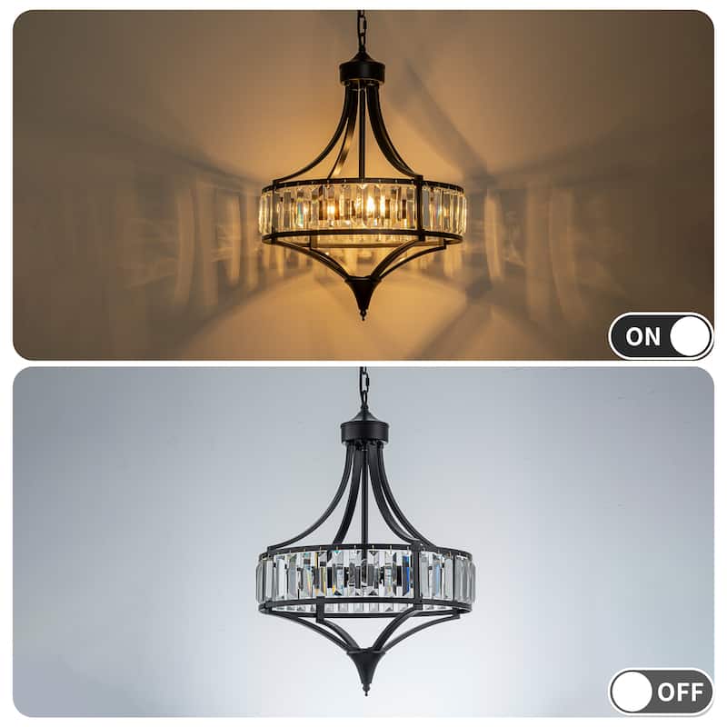 Starsky 4-Light Modern Crystal Drum Chandelier