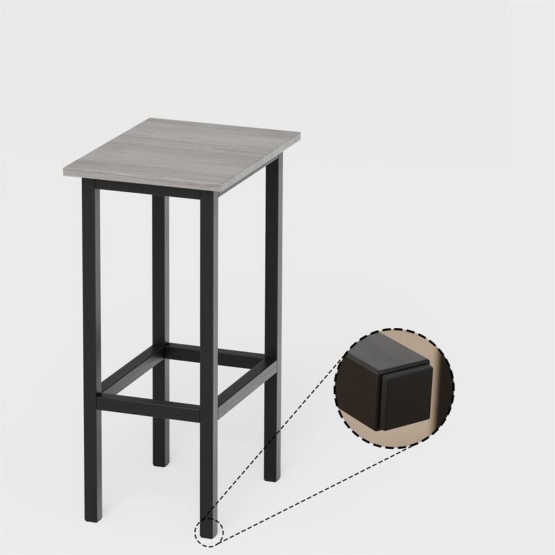 Bar Table Set with 2 Bar Stools in Grey