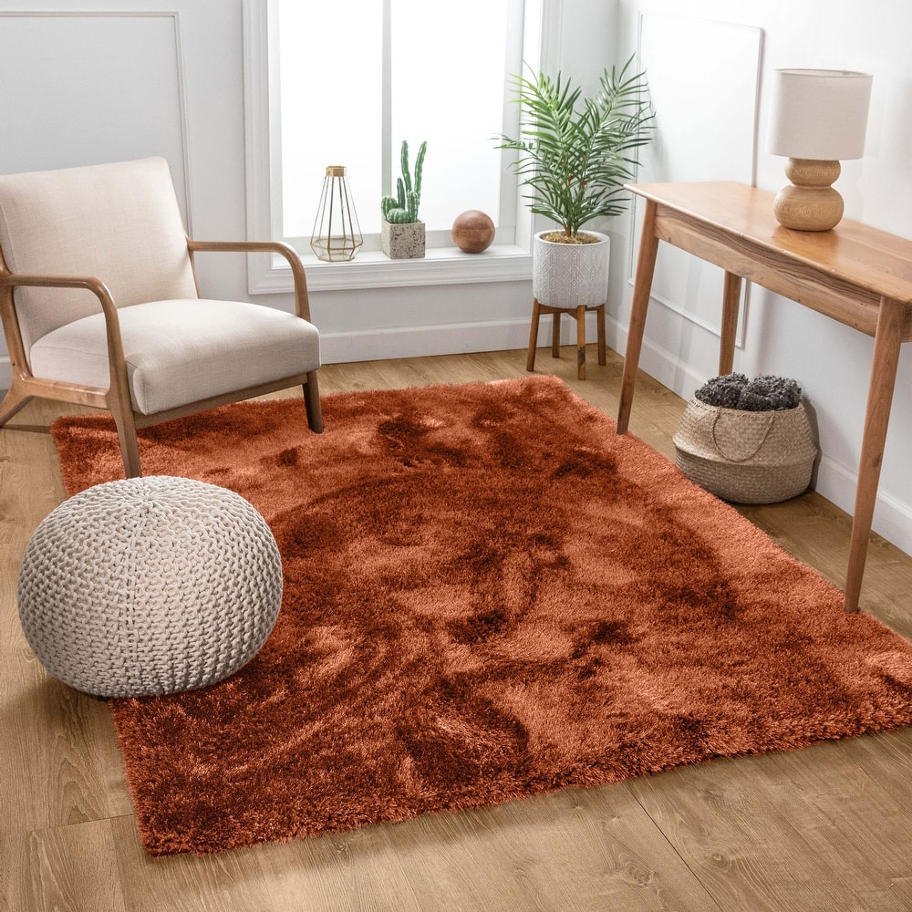 Well Woven Feather Liza Solid Shag Area Rug