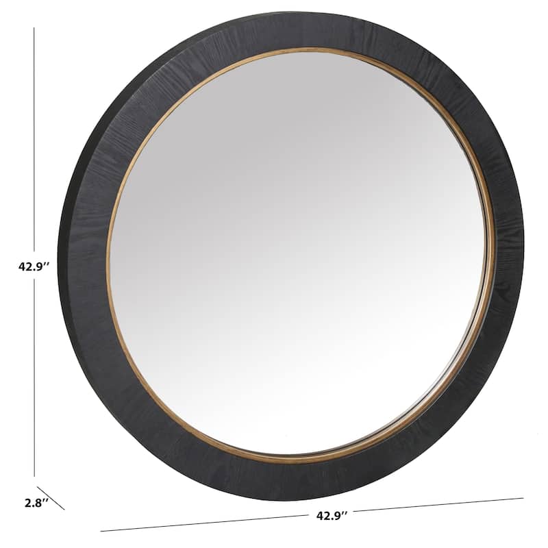 SAFAVIEH Couture Paulson 42.9-inch Round Wood Mirror - 42.9"W x 2.8"D x 42.9"H