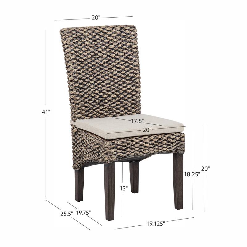 Elodie Seagrass Dining Chair with Seat Cushion-Set of 2