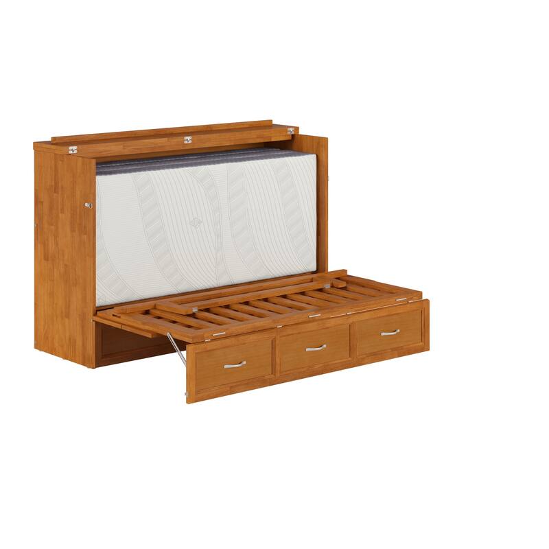 Murphy Bed Chest with Mattress & USB Ports - Twin XL, Full Sizes - Space Saving Furniture