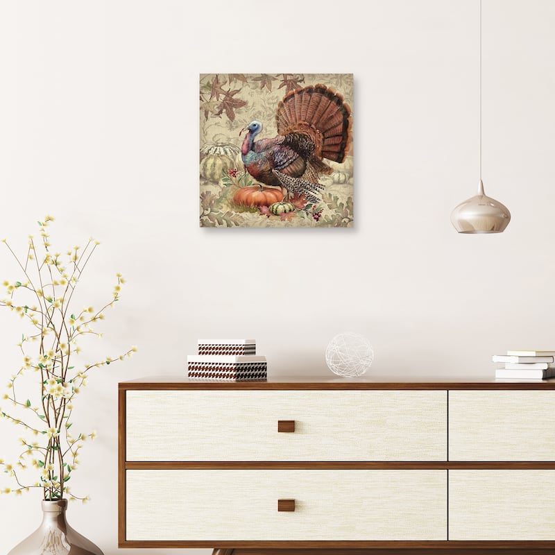 Fall Fowl Turkey by Geoff Allen Canvas Art Print