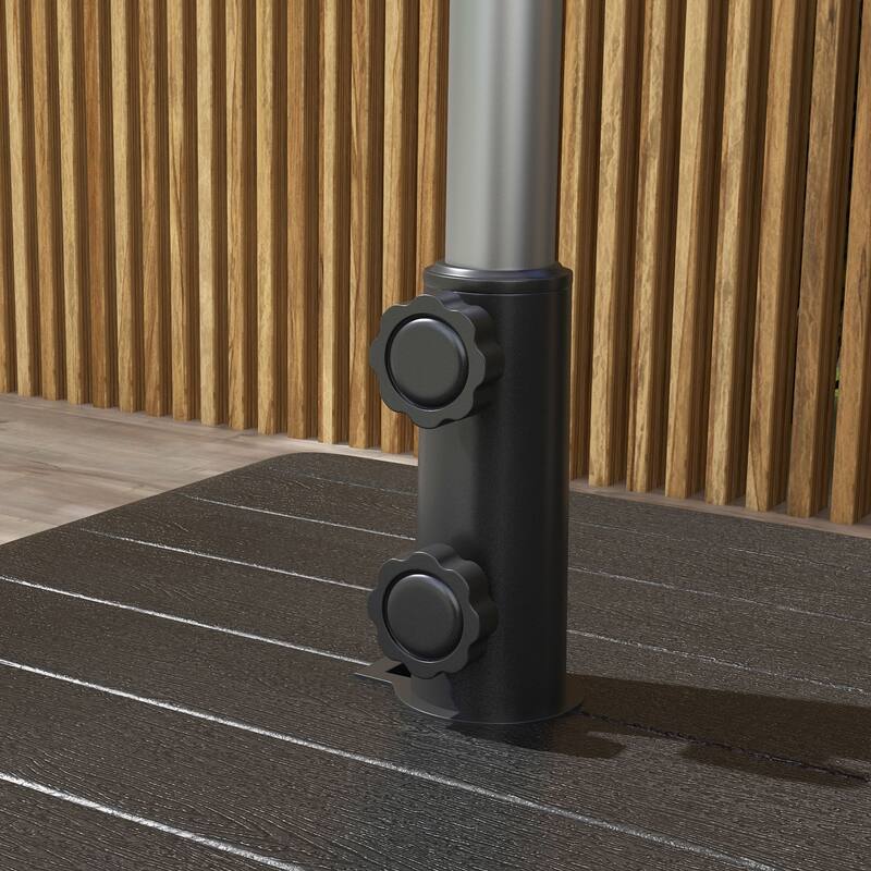 Outsunny 3-in-1 Outdoor Umbrella Base, Coffee End Table, Flower Box Planter with Drain Hole
