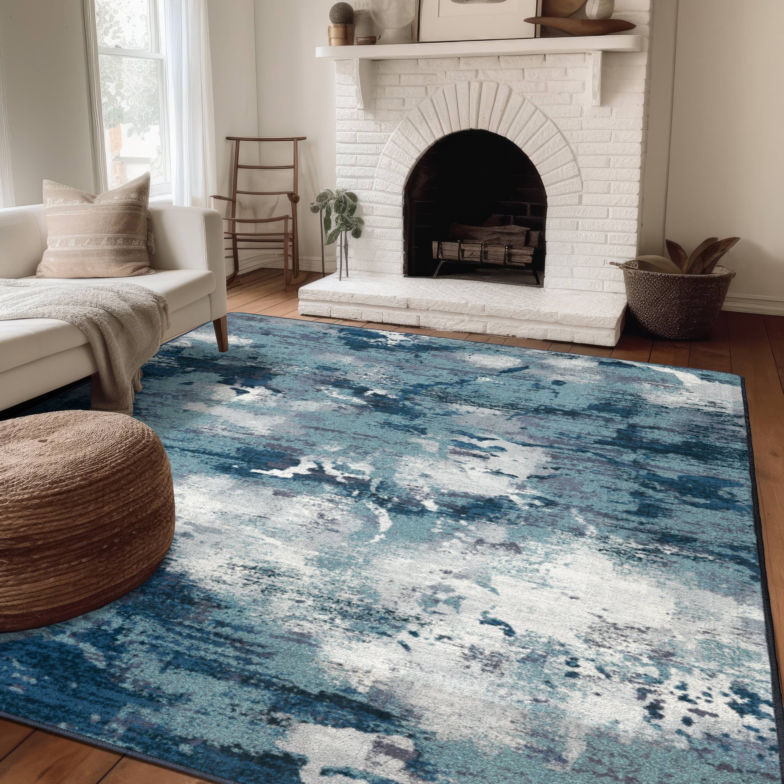 Jules + Cole Premium DuraFiber Nylon Stormy Coastal Indoor Rug On