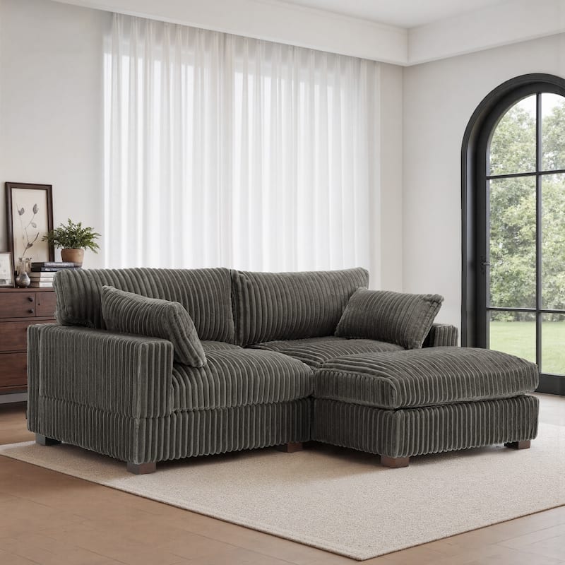 Oversized Plush Modular Sectional Sofa Set L Shaped Couch