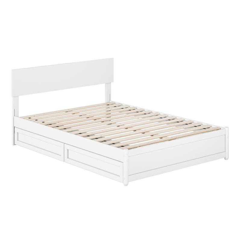 Wesley Platform Bed with Panel Footboard and Storage Drawers
