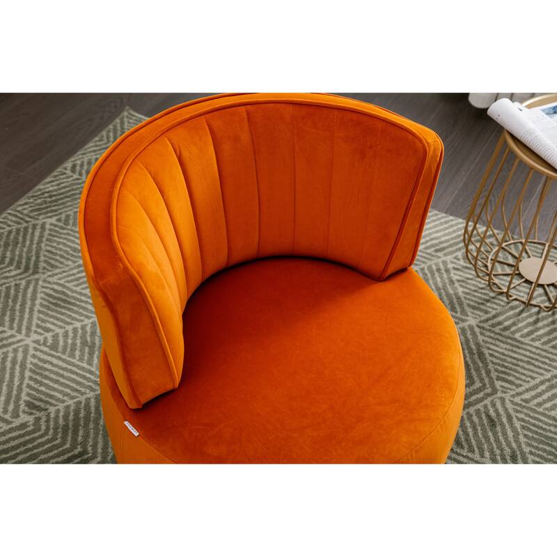 360 Degree Swivel Round Barrel Accent Sofa Arm Chairs