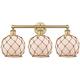 Option Brushed Brass / White Glass with Brown Rope