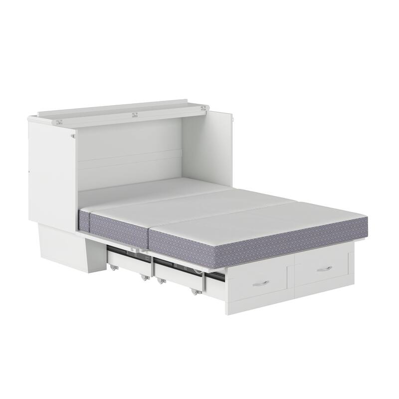 Monroe Full Murphy Bed Chest with 6" Memory Foam Mattress