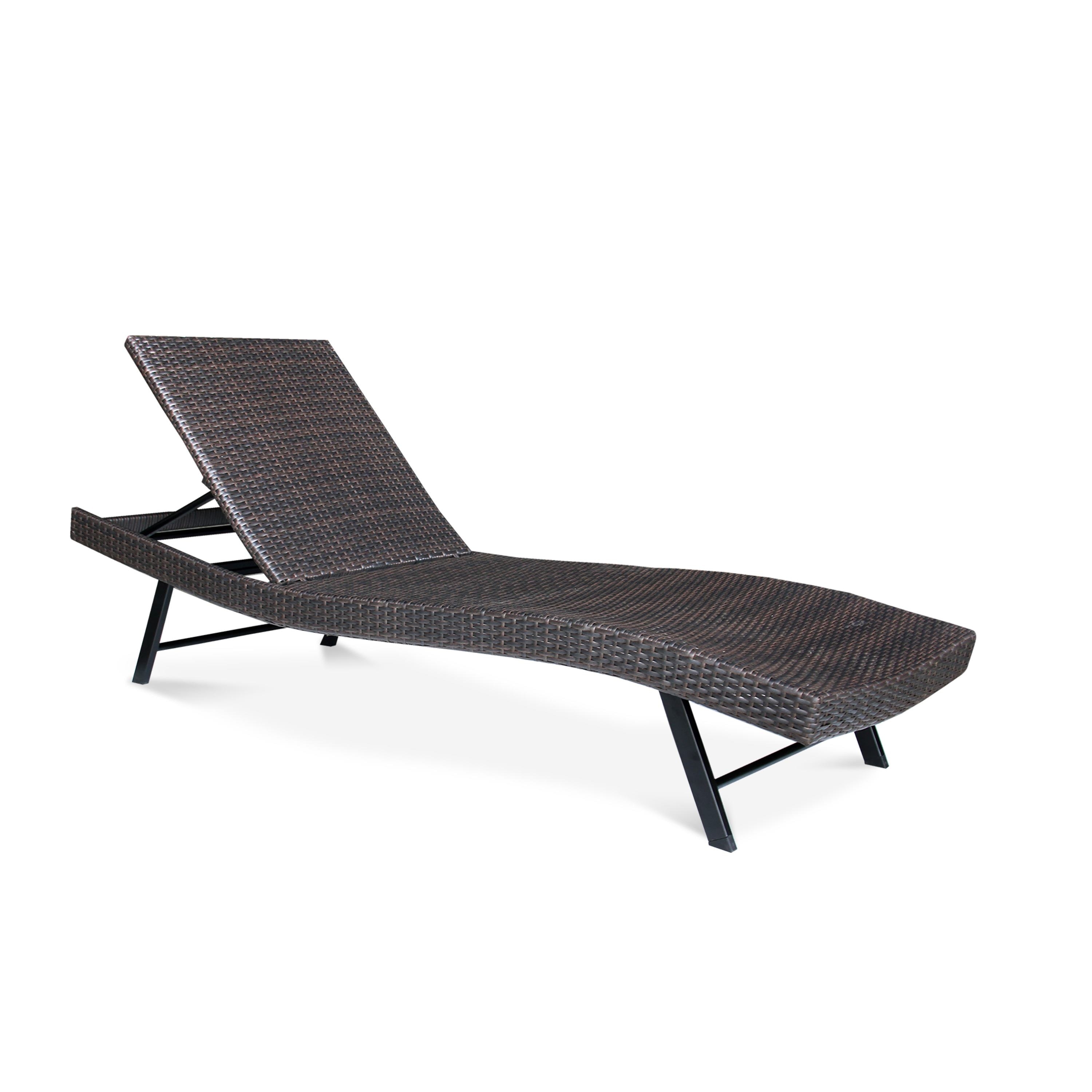 M4H Faro Recline Patio Single Chaise Lounge with 5-Position Backrest