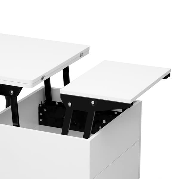 MultiFunctional Coffee Table, Modern Extendable End Table with Storage