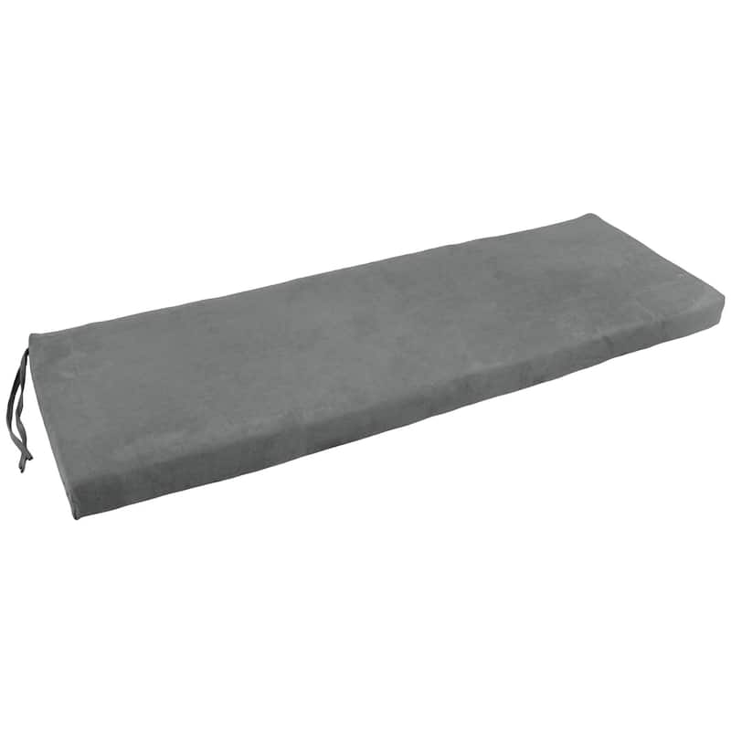 Microsuede Indoor Bench Cushion (48-, 51-, or 54-inches wide) - 54" wide - Steel Grey