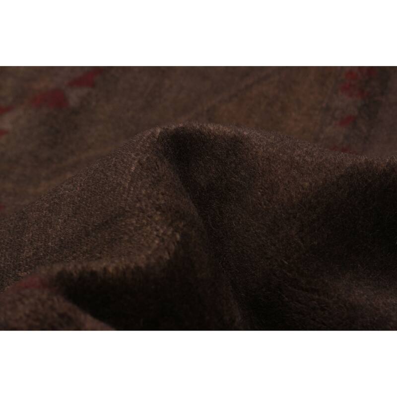 ECARPETGALLERY Hand-knotted Color Transition Dark Grey Wool Rug - 6'9 x 9'9