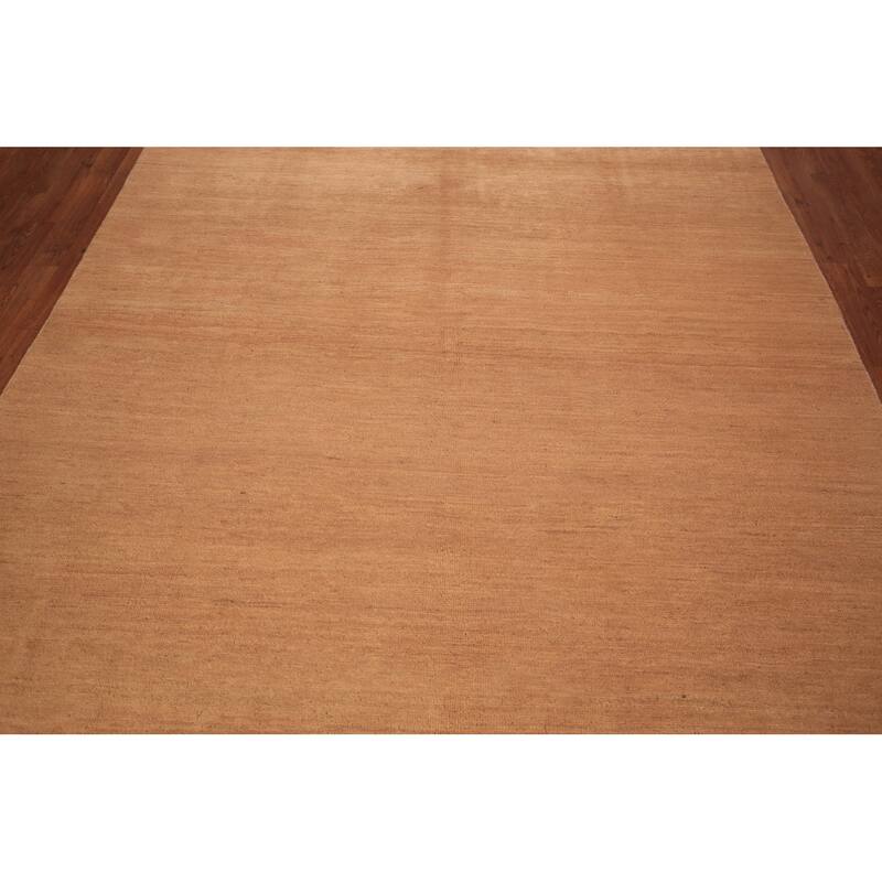 Modern Gabbeh Oriental Area Rug Handmade Solid Wool Carpet - 6'7" x 9'10"