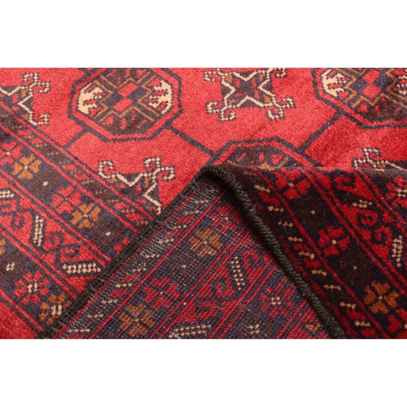 ECARPETGALLERY Hand-knotted Teimani Dark Red Wool Rug - 4'0 x 6'11