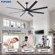 preview thumbnail 14 of 83, YUHAO 84 In. Indoor/Outdoor Modern Industrial Large Windmill Aluminum Blade Ceiling Fans With Lights, Quiet DC Motor and Remote