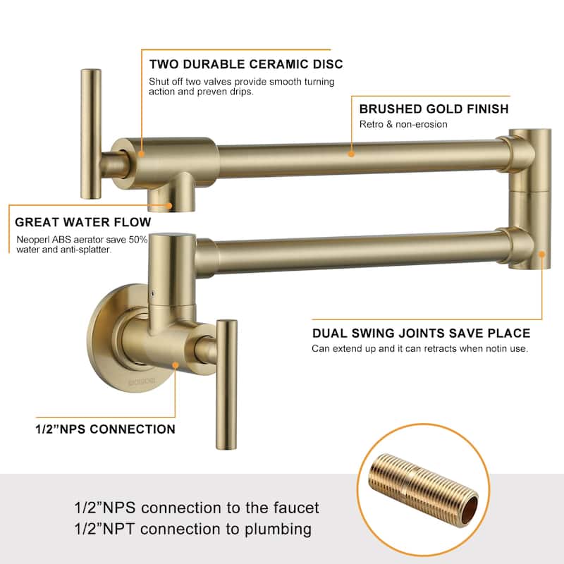 WOWOW Folding Wall Mount Faucets Stretchable