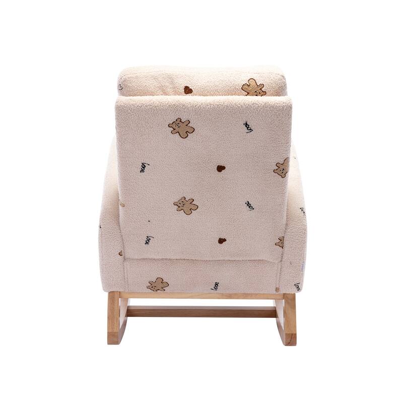 Modern Accent Rocker Armchair With Side Pocket