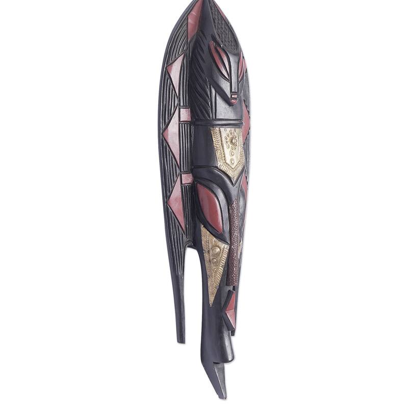 Novica Handmade African Fish Akan Wood Mask
