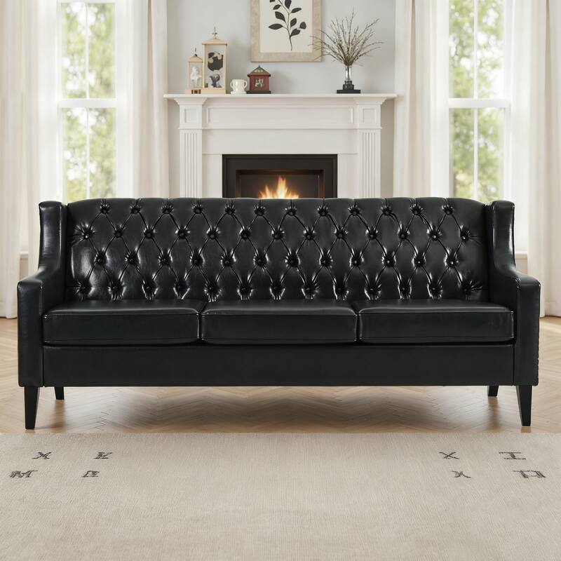 GDFStudio - PU 3-Seater 78.75" Couches with Comfy Cushion
