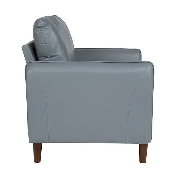 Shop Flash Furniture Milton Park Upholstered Plush Pillow Back Arm Chair In Gray Leathersoft Free Shipping Today Overstock 30771218