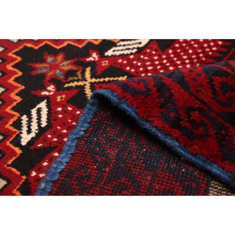 ECARPETGALLERY Hand-knotted Baluch Beige, Red Wool Rug - 3'0 x 5'6