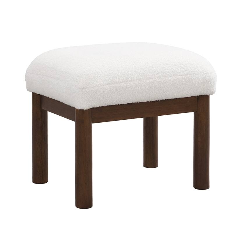 Upholstered Accent Chair and Ottoman with Solid Wood Frame - 34.5" D x 30" W x 32.5" H