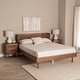 preview thumbnail 8 of 13, Rina Mid-Century Modern Ash Walnut Finished Wood 3-Piece/ 4-Piece Bedroom Set with Synthetic Rattan(Multiple Bed Sizes)