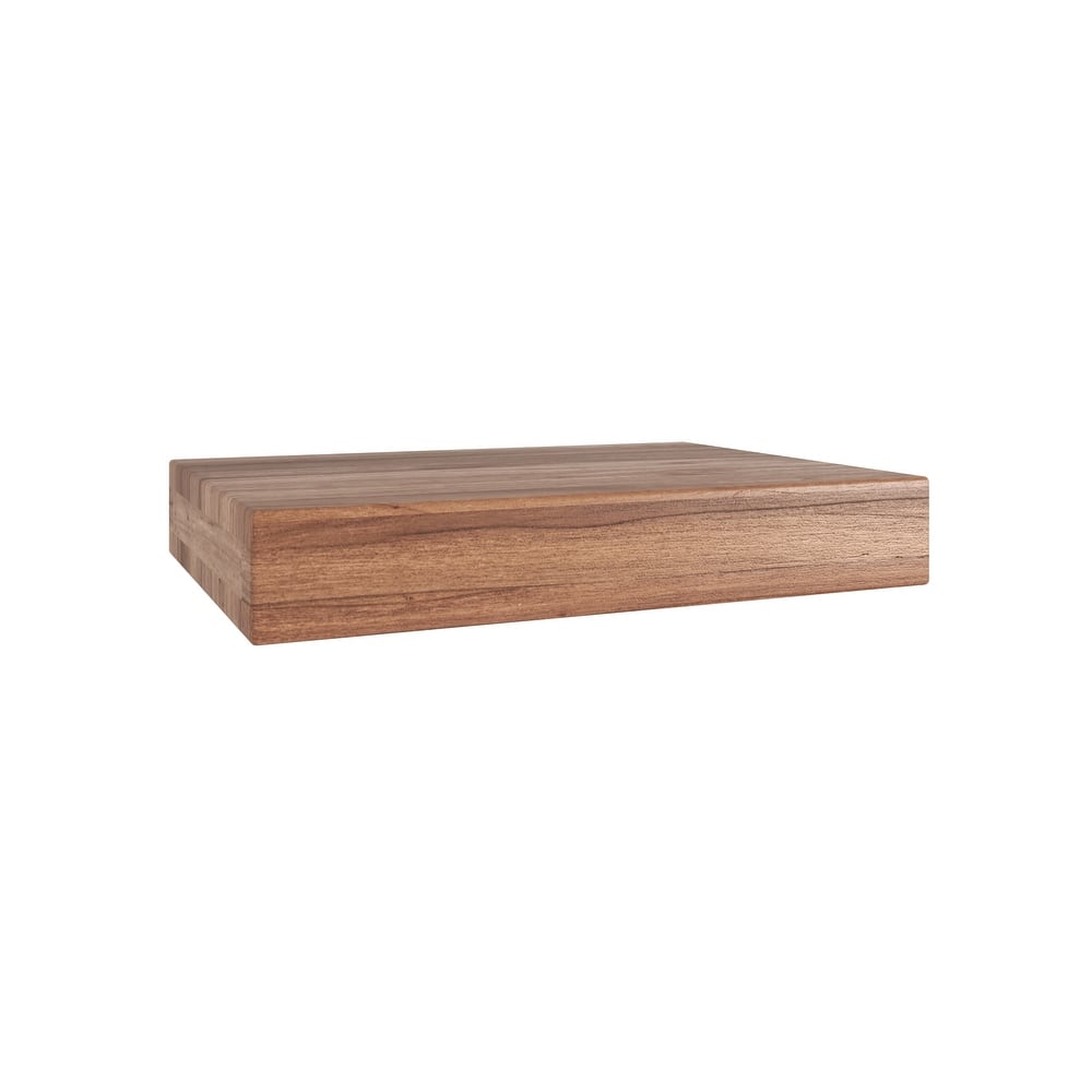 Manada Hollow Floating Teak Wall Shelf