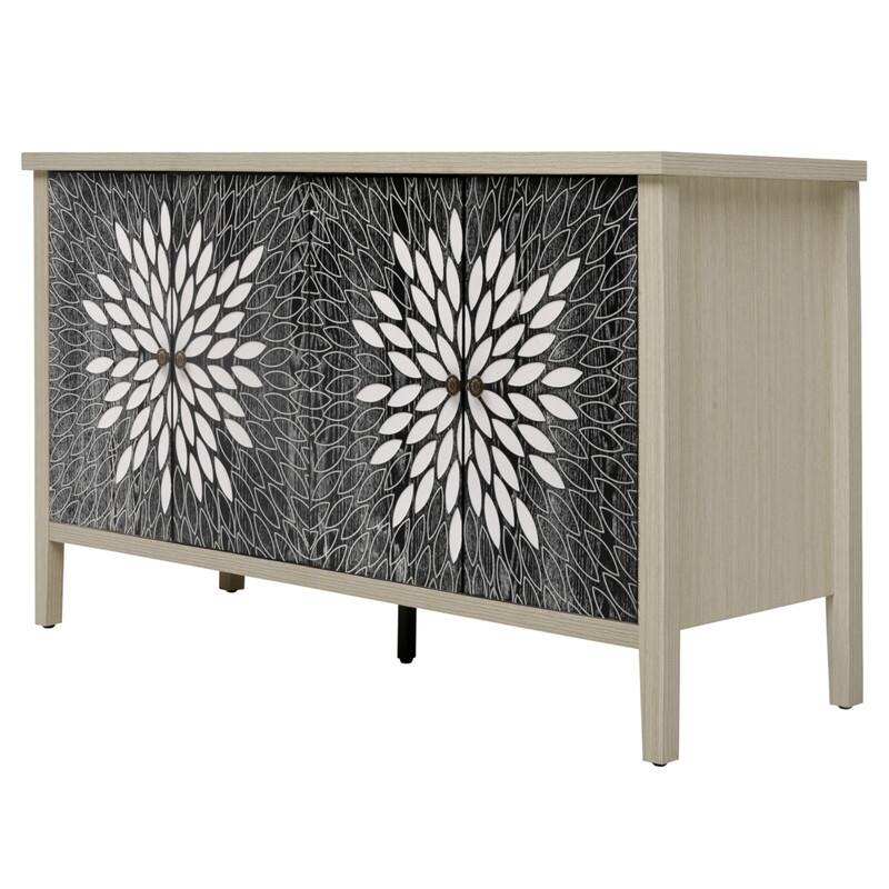 Sideboard Buffet Cabinet, Storage Cabinet with Storage,Modern Storage Cabinet with 4 Doors & Adjustable Shelves for Living Room