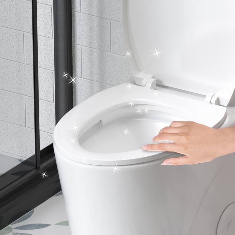 Anmytek One Piece Elongated Toilet Tornado Dual Flush MAP 1000g ADA 17 Inch Soft Close Seat 1.1/1.6 GPF 12 Inch S Trap