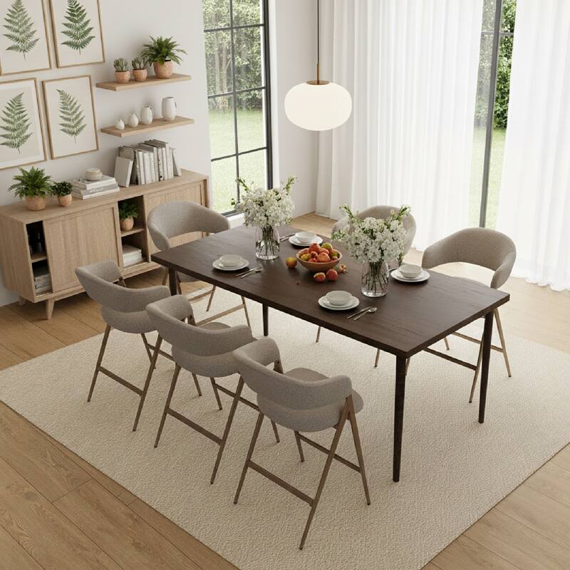 Ergonomic Counter Height Bar Stools with Curved Backrest & Breathable Fabric