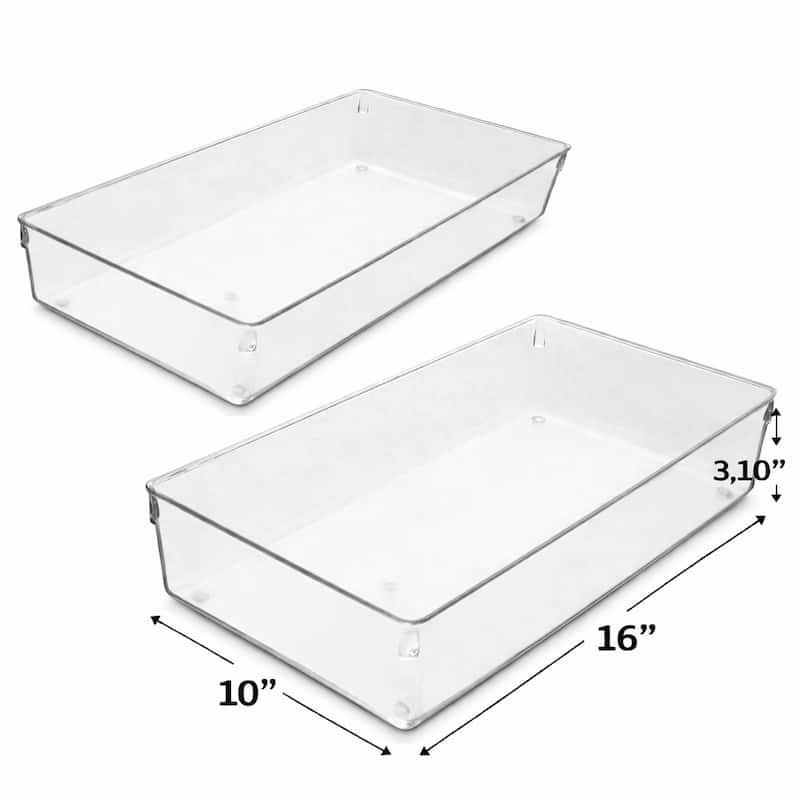 Sorbus Clear BPA-Free Drawer Organizer and Storage 2 Piece Set