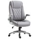 preview thumbnail 1 of 7, High Back Executive Office Chair, Faux Leather Computer Desk Chair with Lumbar Support, Ergonomic Home Office Chair - N/A Grey