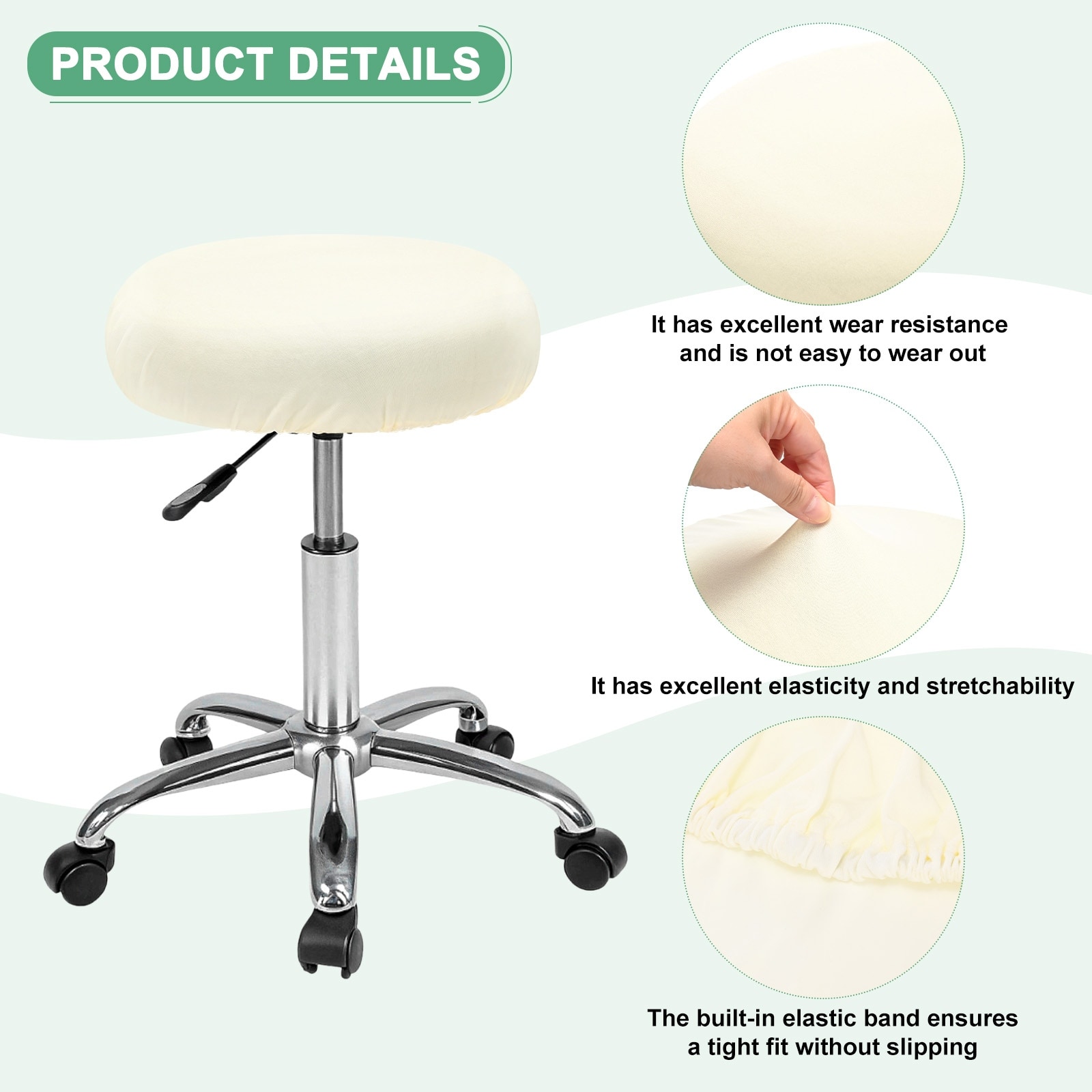 Bar Stool Covers Round for 12-15 Inch Stretch Fabric Cover