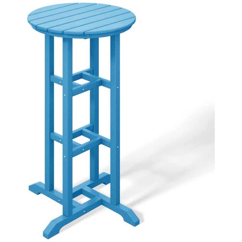 Laguna Hdpe All Weather Outdoor Patio 24" Round Bar Bistro Table - Pacific Blue