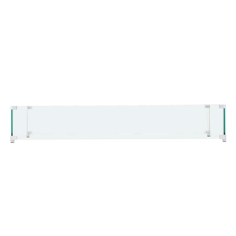 Clear Tempered Glass Outdoor Fire Pit Guard with Alloy Bracket