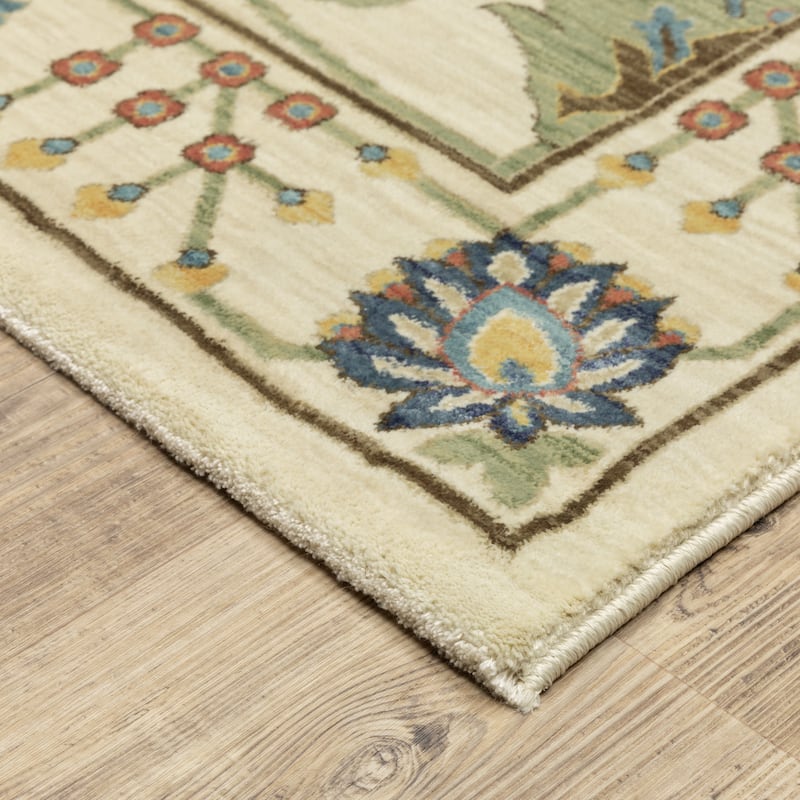 Style Haven Federica Floral Oriental Fringe Edge Area Rug