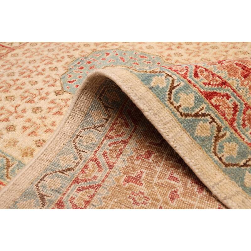 ECARPETGALLERY Hand-knotted Mamluk Cream Wool Rug - 9'8 x 13'6