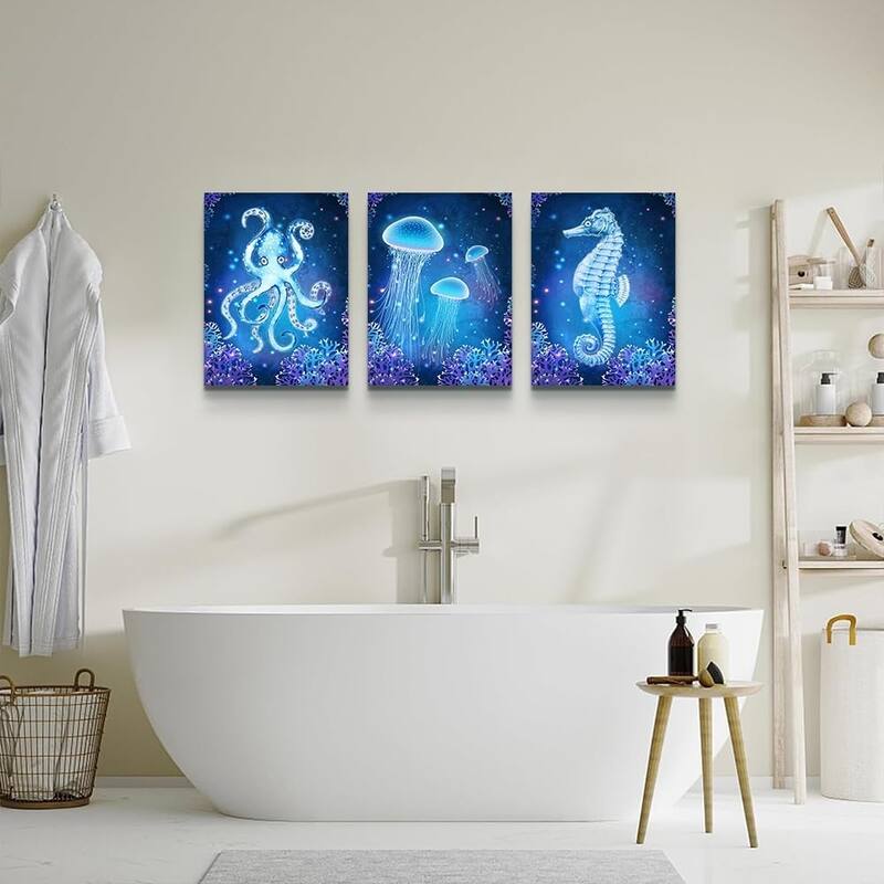 Blue Ocean Animal Seascape Canvas Prints Wall Art