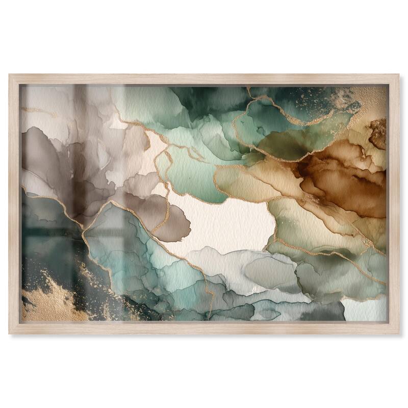 Golden Estuary II Shadowbox by Art Remedy - Natural - 36" x 24"