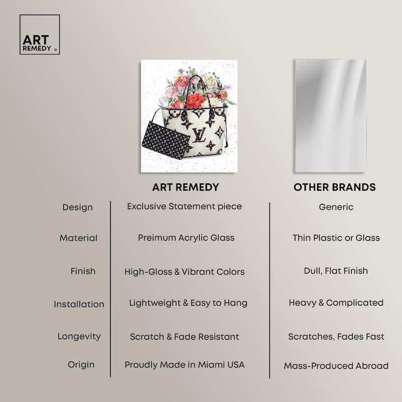 Floral Summer Bag Acrylic by Art Remedy, Ready to Hang