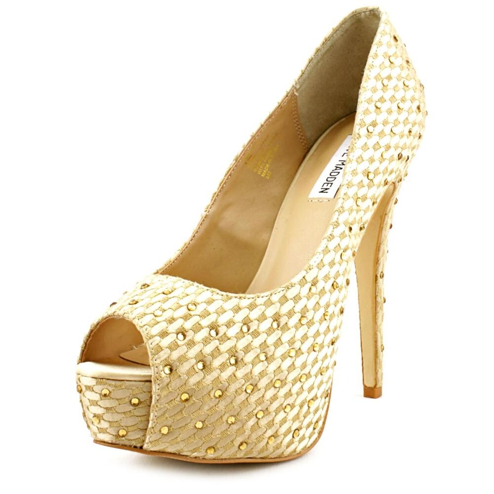 steve madden gold platform heels