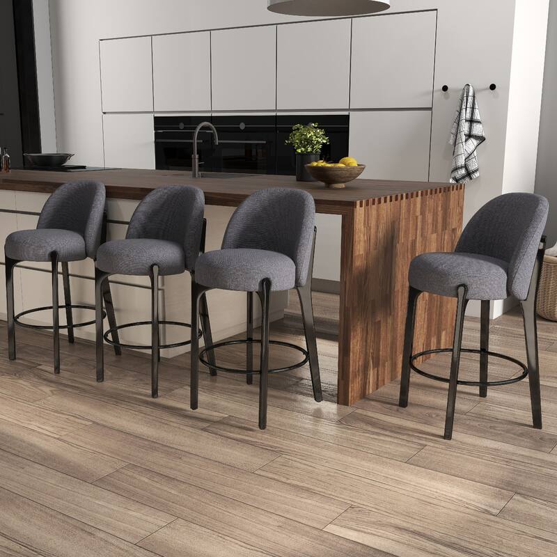 set of 4 Upholstered Counter Height Bar Stools