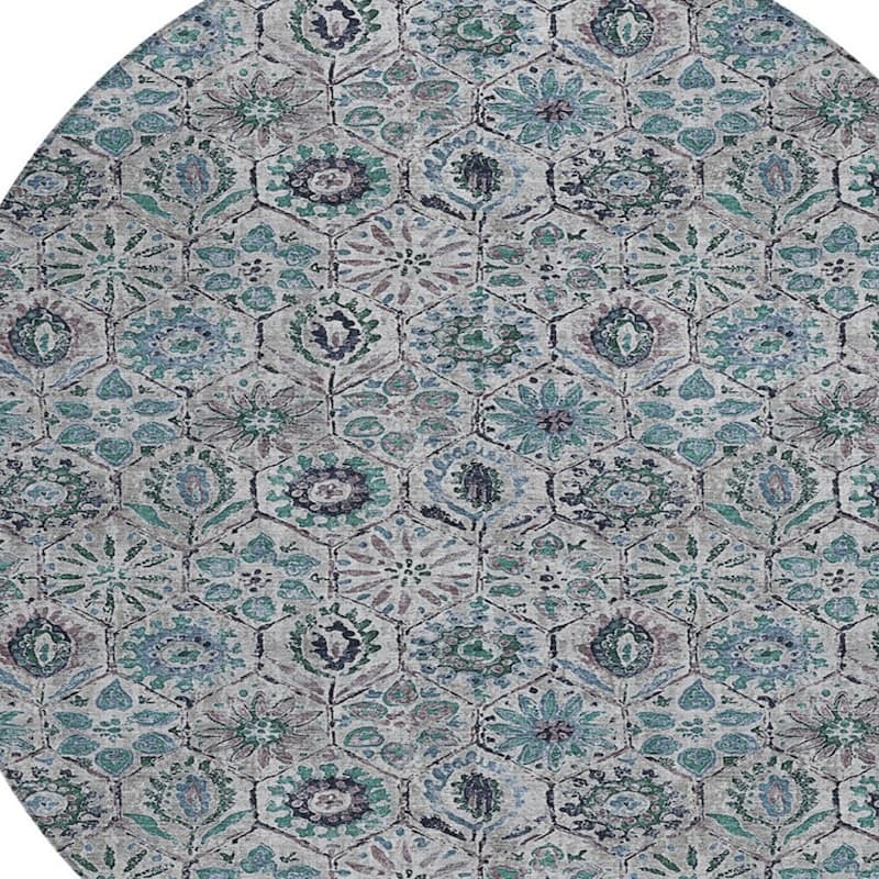 HomeRoots Floral Transitional Rectangle Outdoor Rug