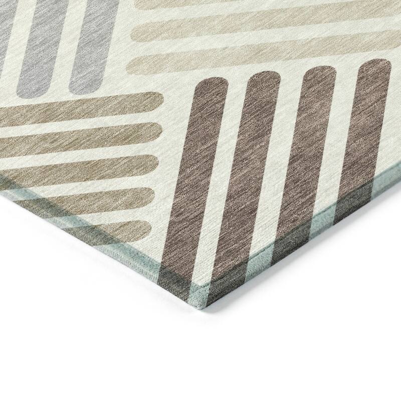 Machine Washable Indoor/ Outdoor Modern Weave Chantille Rug