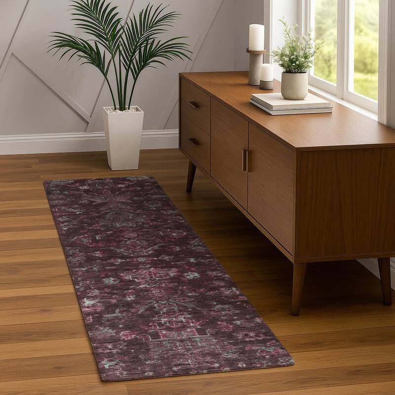 Machine Washable Indoor/ Outdoor Traditional Chelsea Chantille Rug